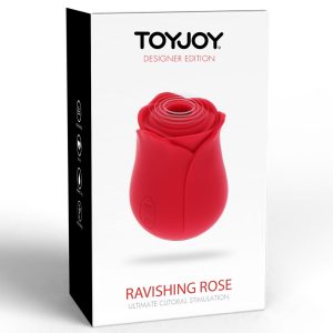 Vibrator ToyJoy - Ravishing Rose, cu unde de aer, 10 moduri de presiune, rosu