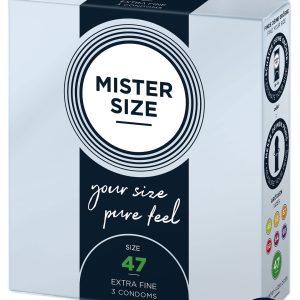 Prezervative MISTER SIZE, ultra subtiri, marime 47 mm, 1 cutie x 3 buc
