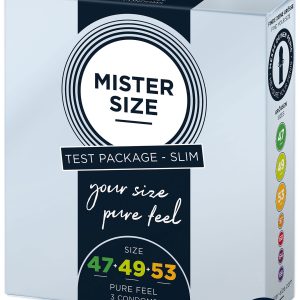 Prezervative MISTER SIZE, ultra subtiri, 3 marimi diferite 47, 49 si 53 mm, 1 cutie x 3 buc