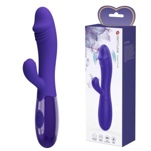 Vibrator PrettyLove - Snappy, cu 30 de funcții de vibrație, silicon, mov, 19,5 cm