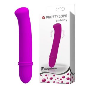 Vibrator Pretty Love – Antony, cu 10 funcții de vibrație, din silicon moale, compact, roz