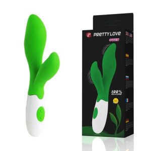 Vibrator Pretty Love – Owen, cu 30 funcții de vibrație, din silicon moale, verde