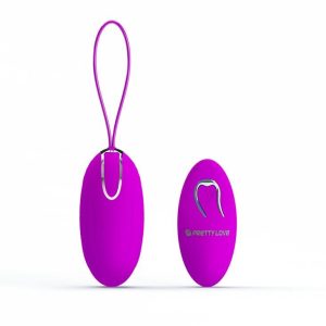 Ou vibrator PrettyLove - Jacqueline, cu telecomandă, 12 funcții de vibrație, din silicon, mov