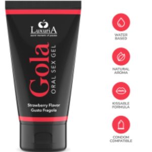 Gel pentru sex oral Intimateline Luxuria – Oral Sex Gel, cu aromă de căpșuni și efect hidratant, 50 ml