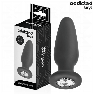 Plug anal ADDICTED TOYS, silicon medical cu bază bijuterie, mărime L, 12.6 cm